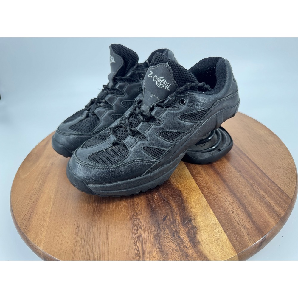 Z-Coil Freedom Orthopedic Walking Shoes Womens 8 Black Leather Spring Relief
